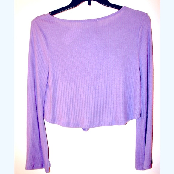 Hippie Rose Knot-Front Ribbed Top M - Picture 4 of 7